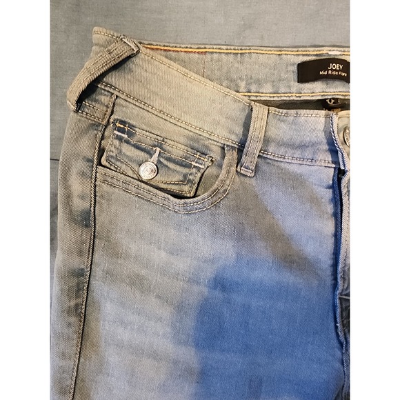 True Religion Joey Rise Flare World‎ Tour Womens 28x32 New Blue - Picture 3 of 10